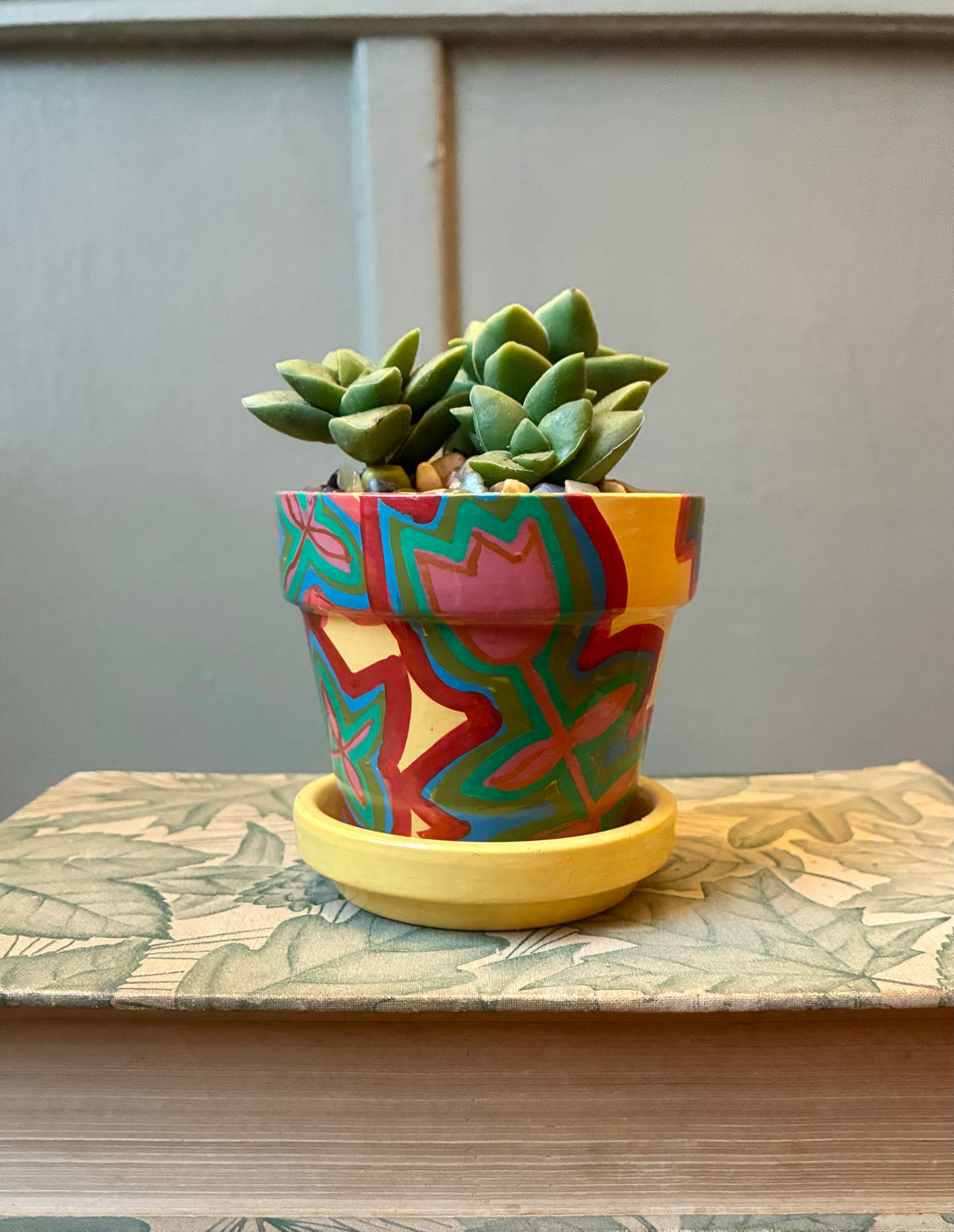 Hand Painted Small Ceramic Terracotta Planter Pot