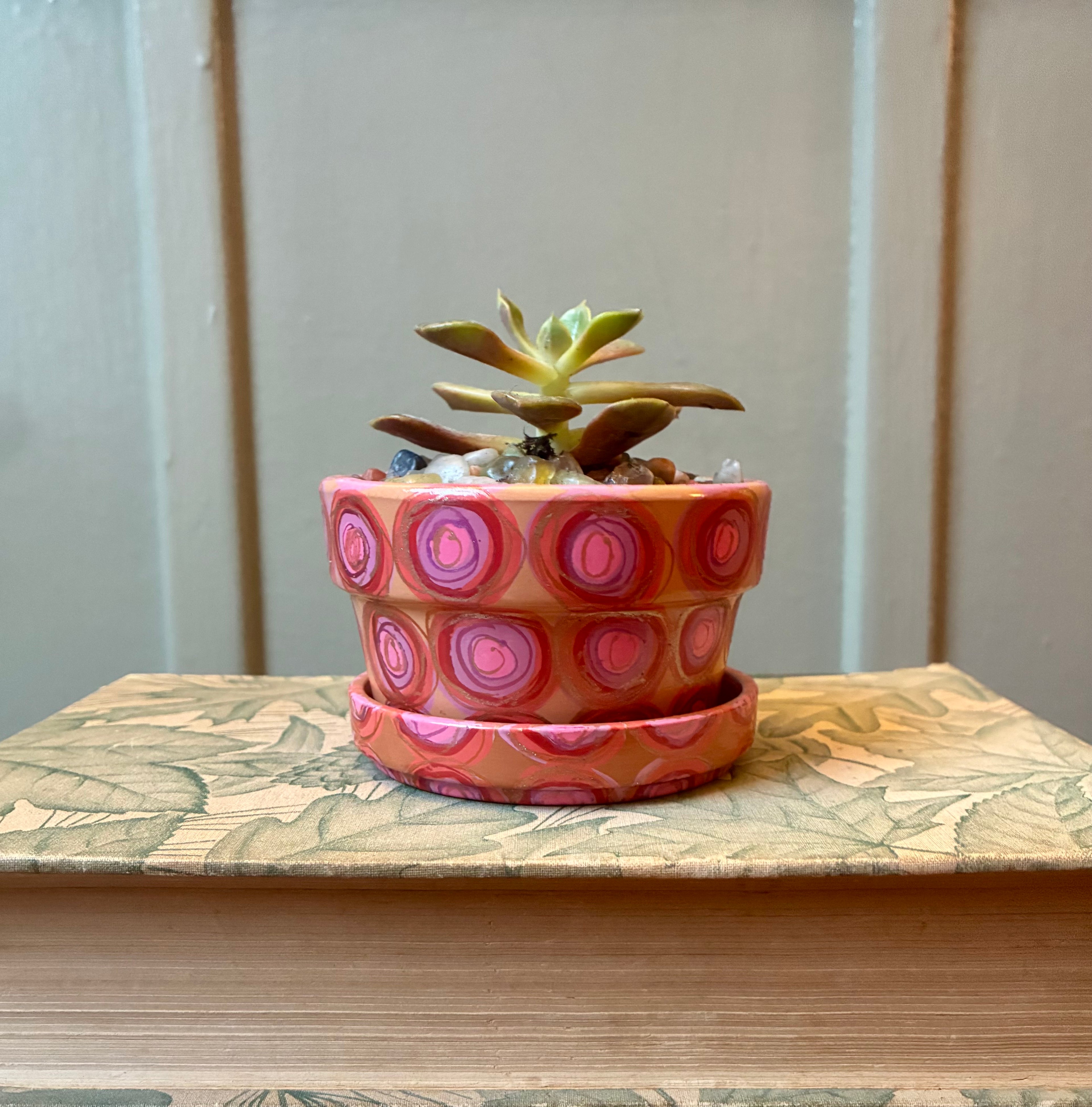 Hand Painted Small Ceramic Terracotta Planter Pot