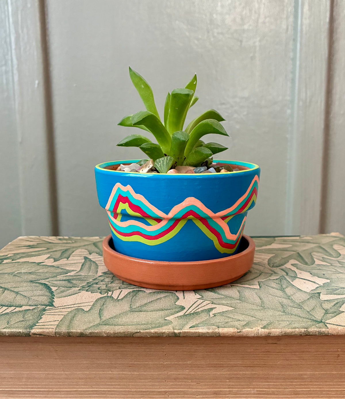 Hand Painted Small Ceramic Terracotta Planter Pot
