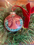 Hand-painted Wreath with Bow Ornament