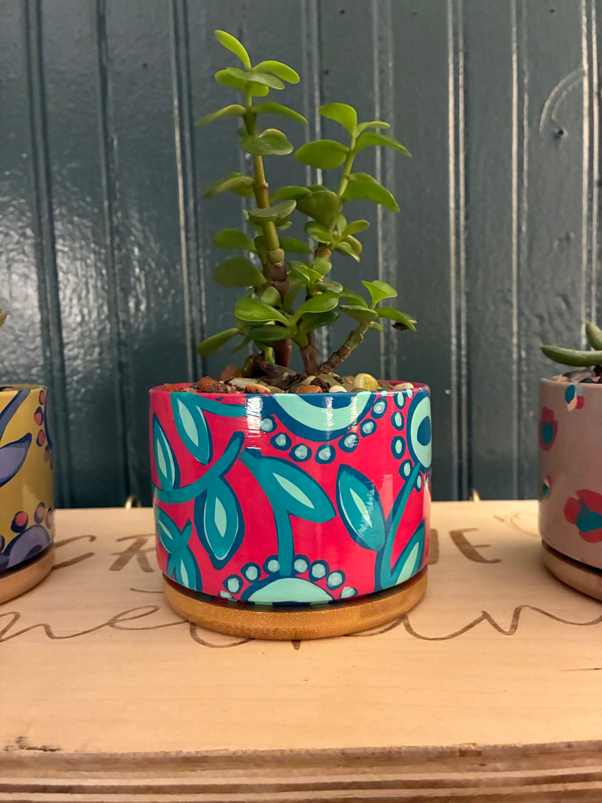 Hand Painted Medium Ceramic Terracotta Planter Pot