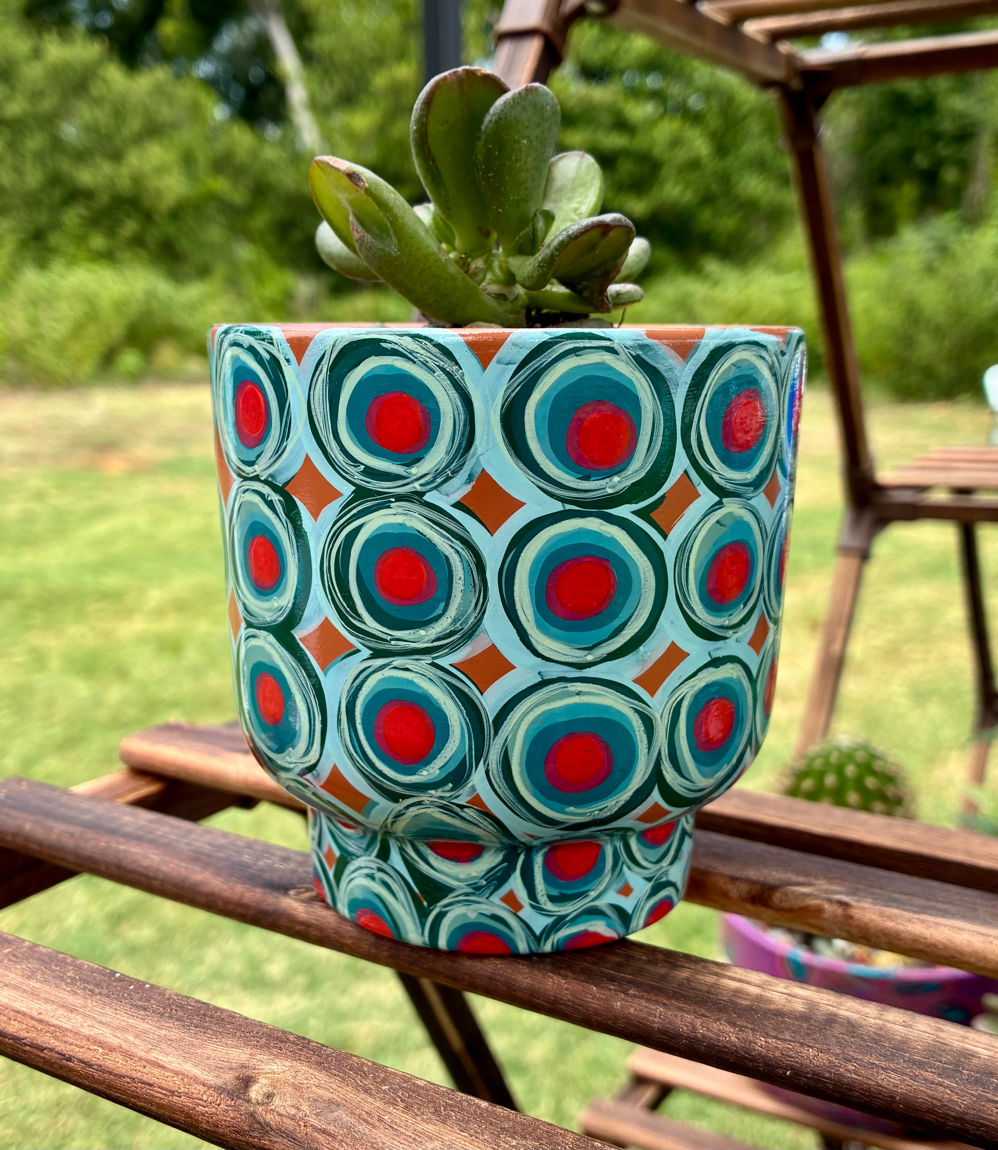 Layered Circles- light blue and burnt orange