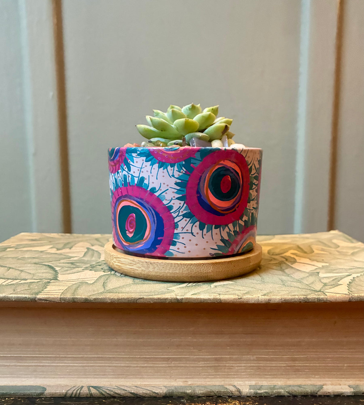 Hand Painted Small Ceramic Terracotta Planter Pot