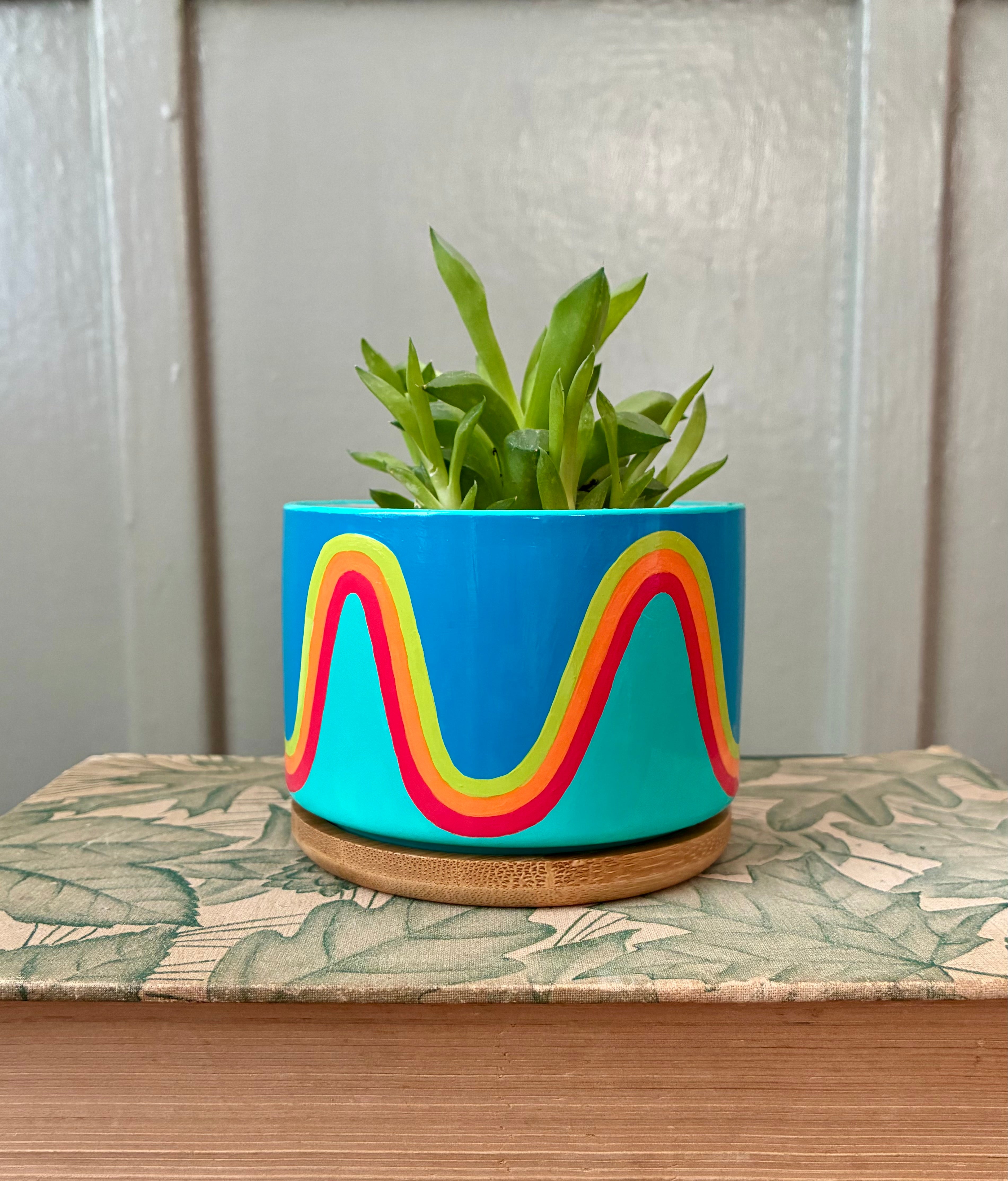 Hand Painted Medium Ceramic Terracotta Planter Pot
