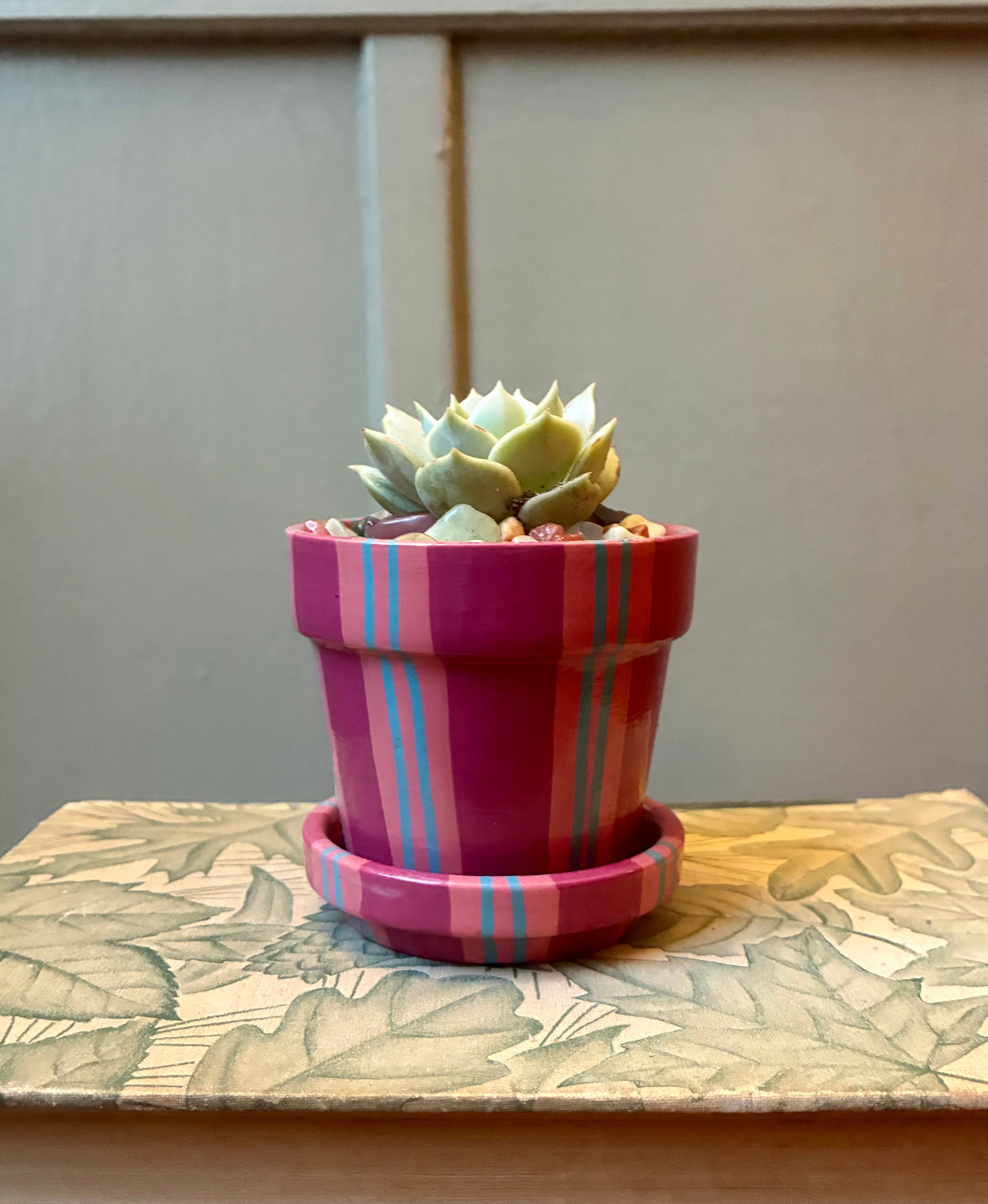 Hand Painted Small Ceramic Terracotta Planter Pot