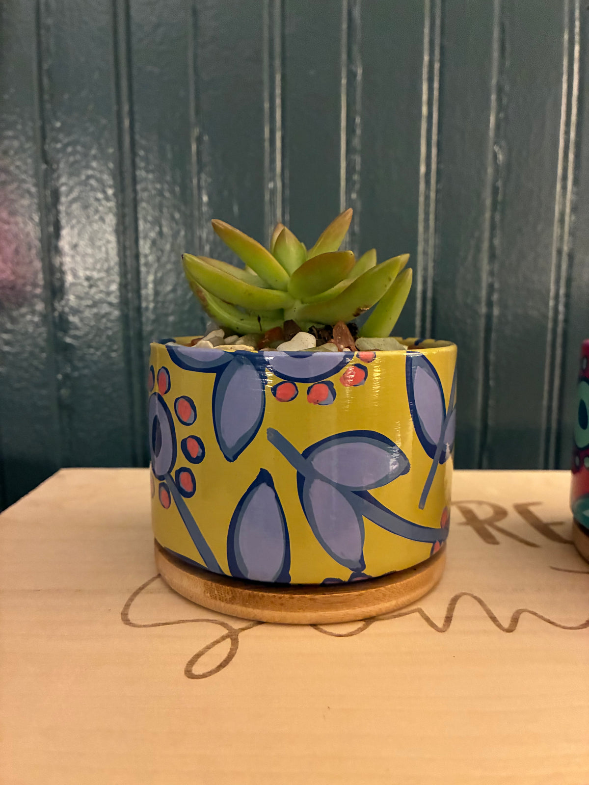 Hand Painted Medium Ceramic Terracotta Planter Pot
