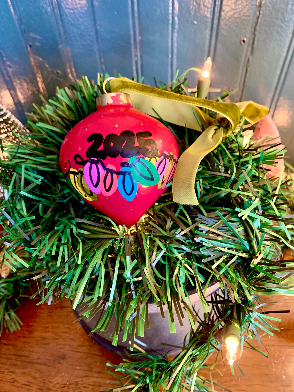 Hand-painted 2025 Classic Christmas Tree Ornament