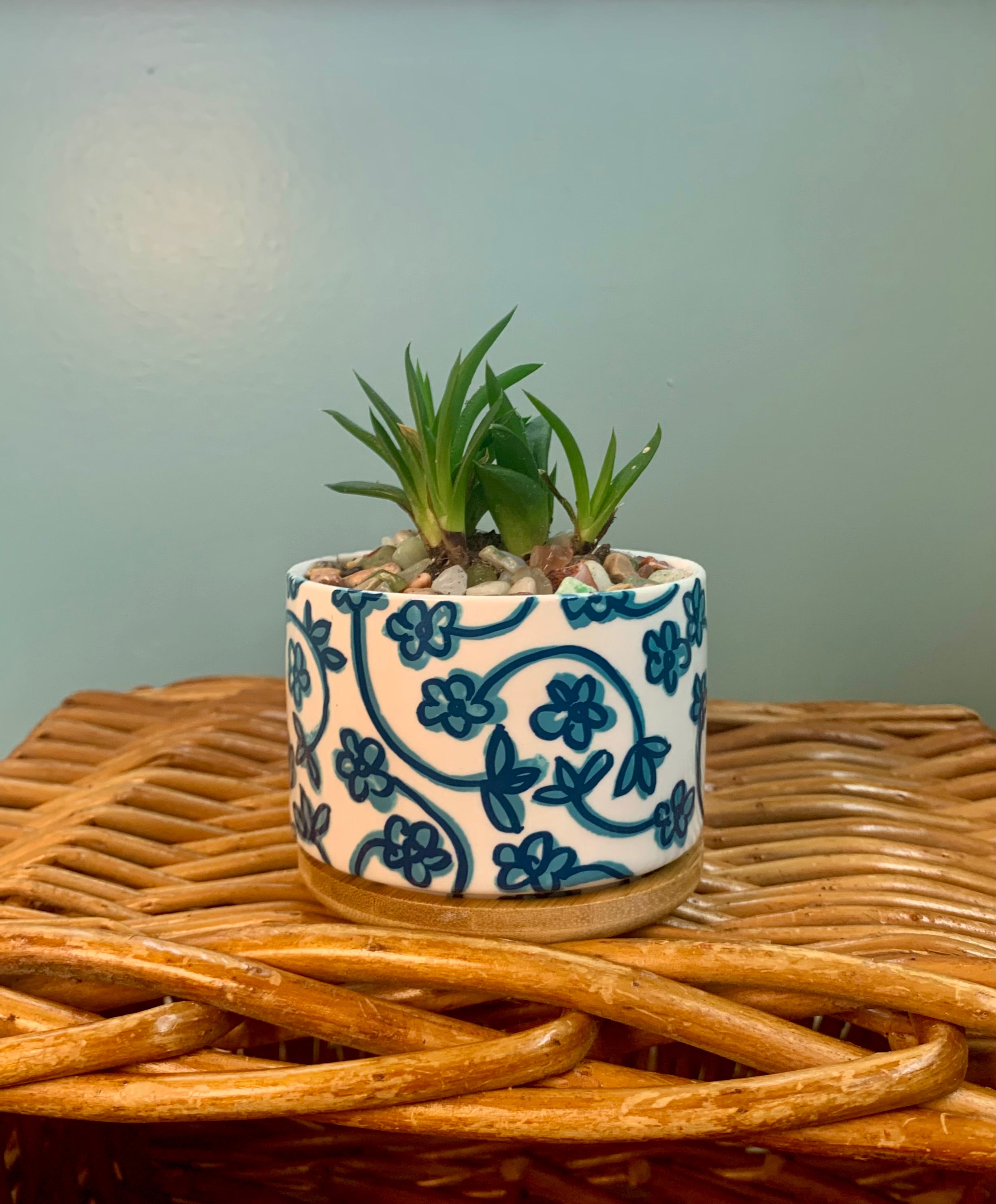Hand Painted Medium Ceramic Terracotta Planter Pot