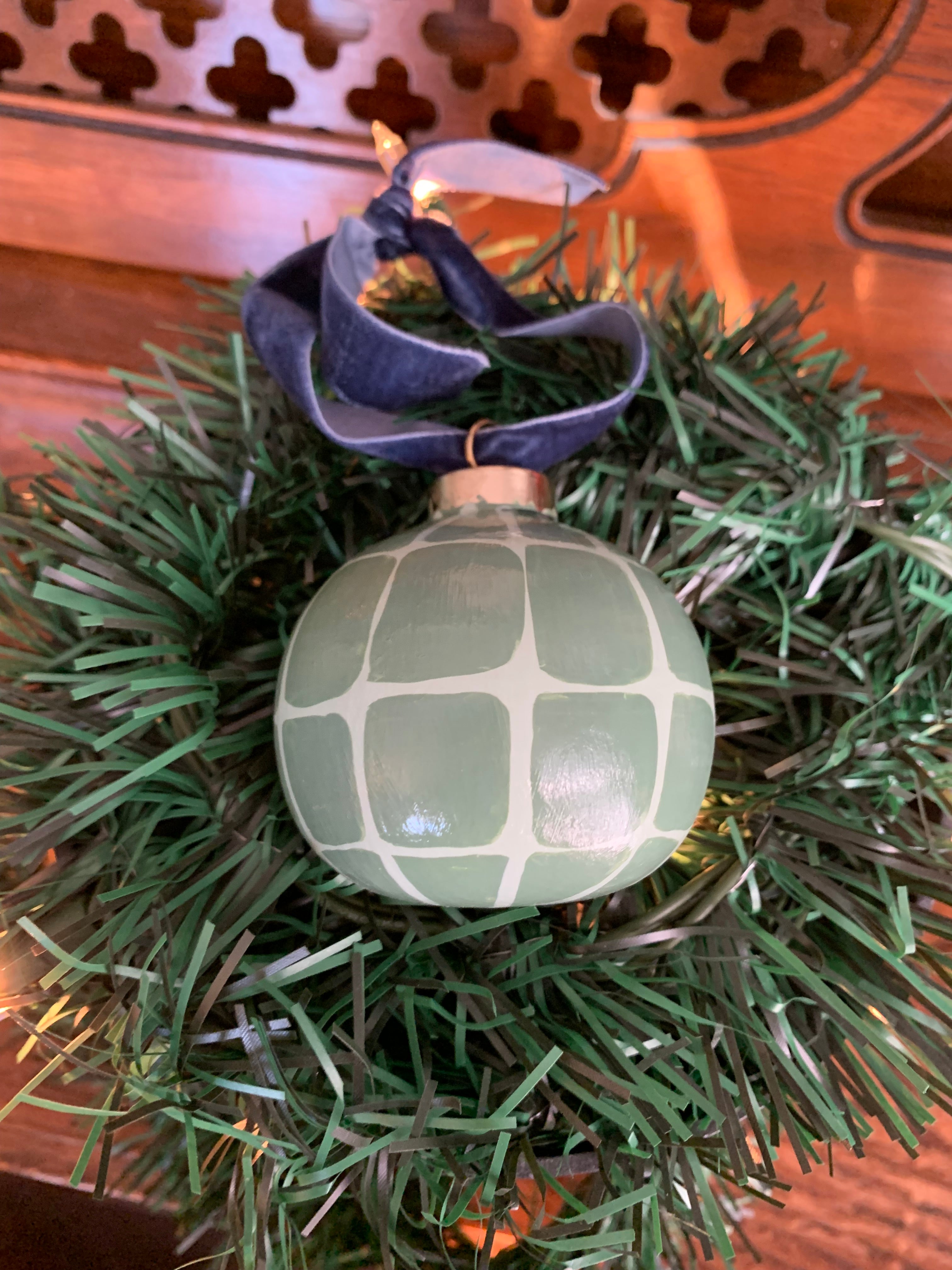 Hand-painted Funky Geometric Bauble