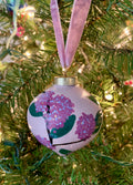 Hand-painted Light Purple/Blue Hydrangea Ceramic Drop Bauble