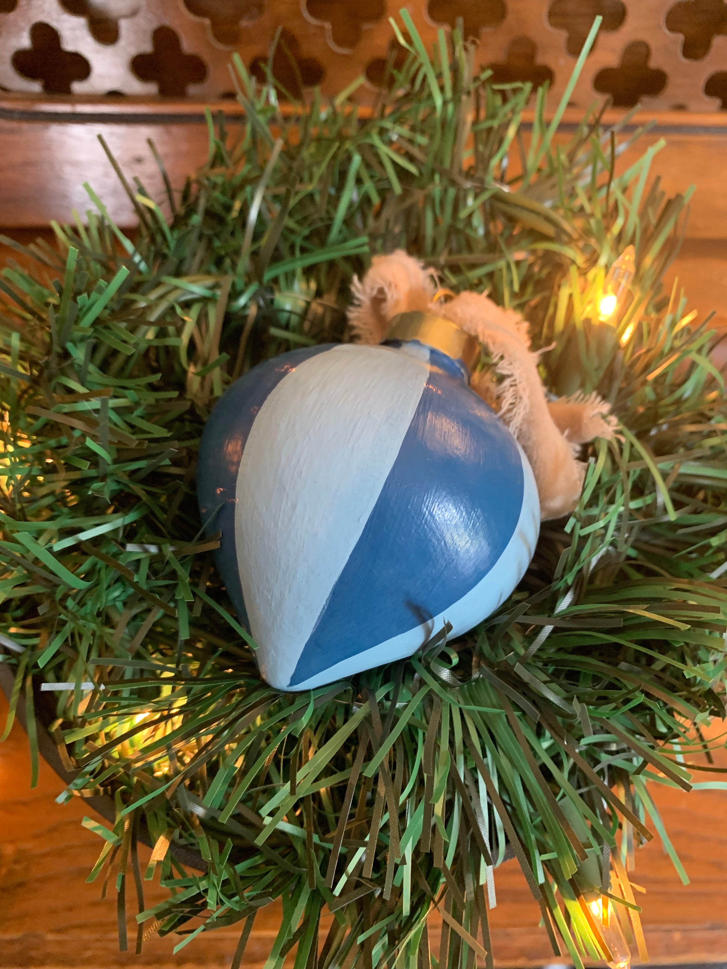 Hand-painted Striped Ceramic Drop Bauble (Multiple Color Combos Available)