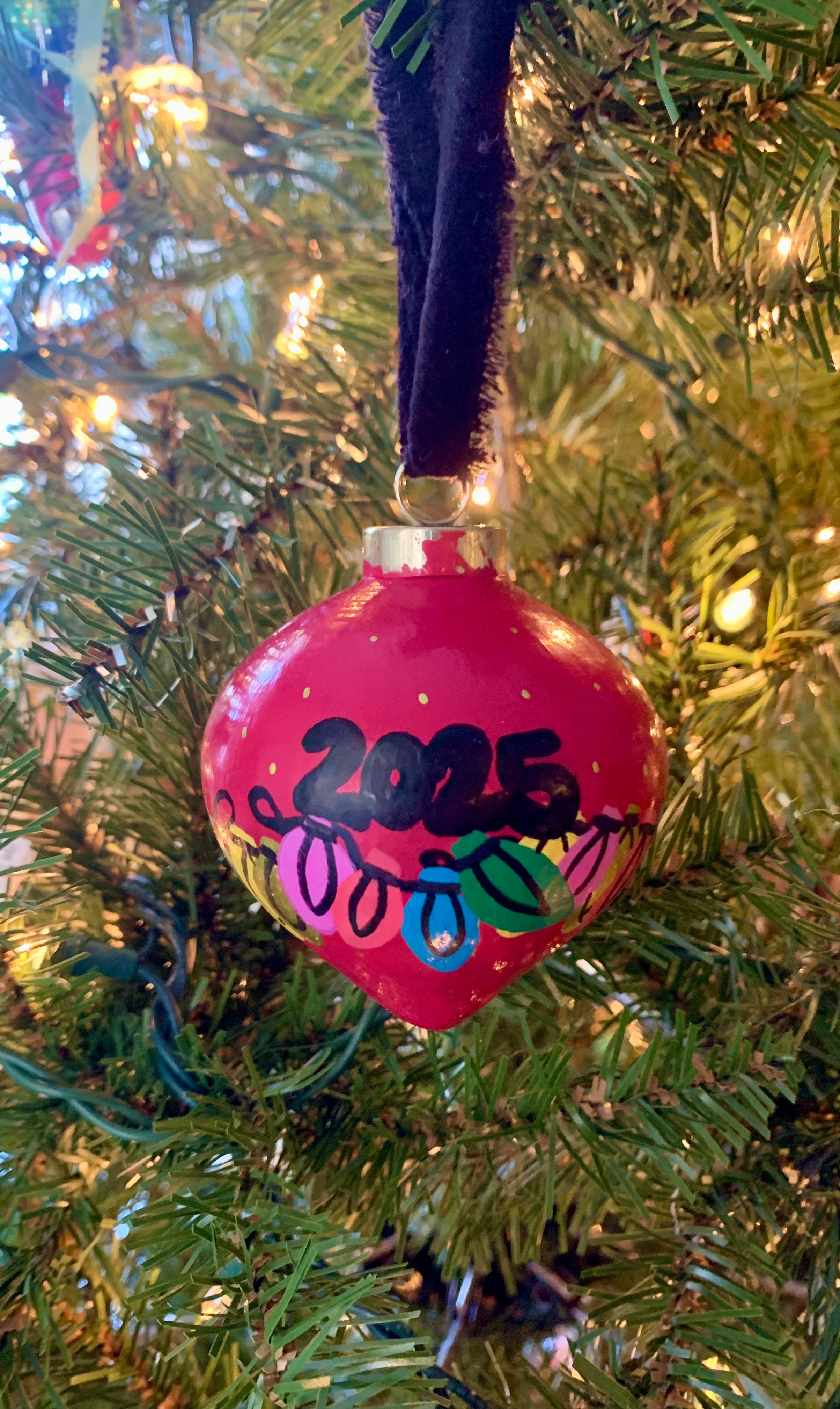 Hand-painted 2025 Classic Christmas Tree Ornament