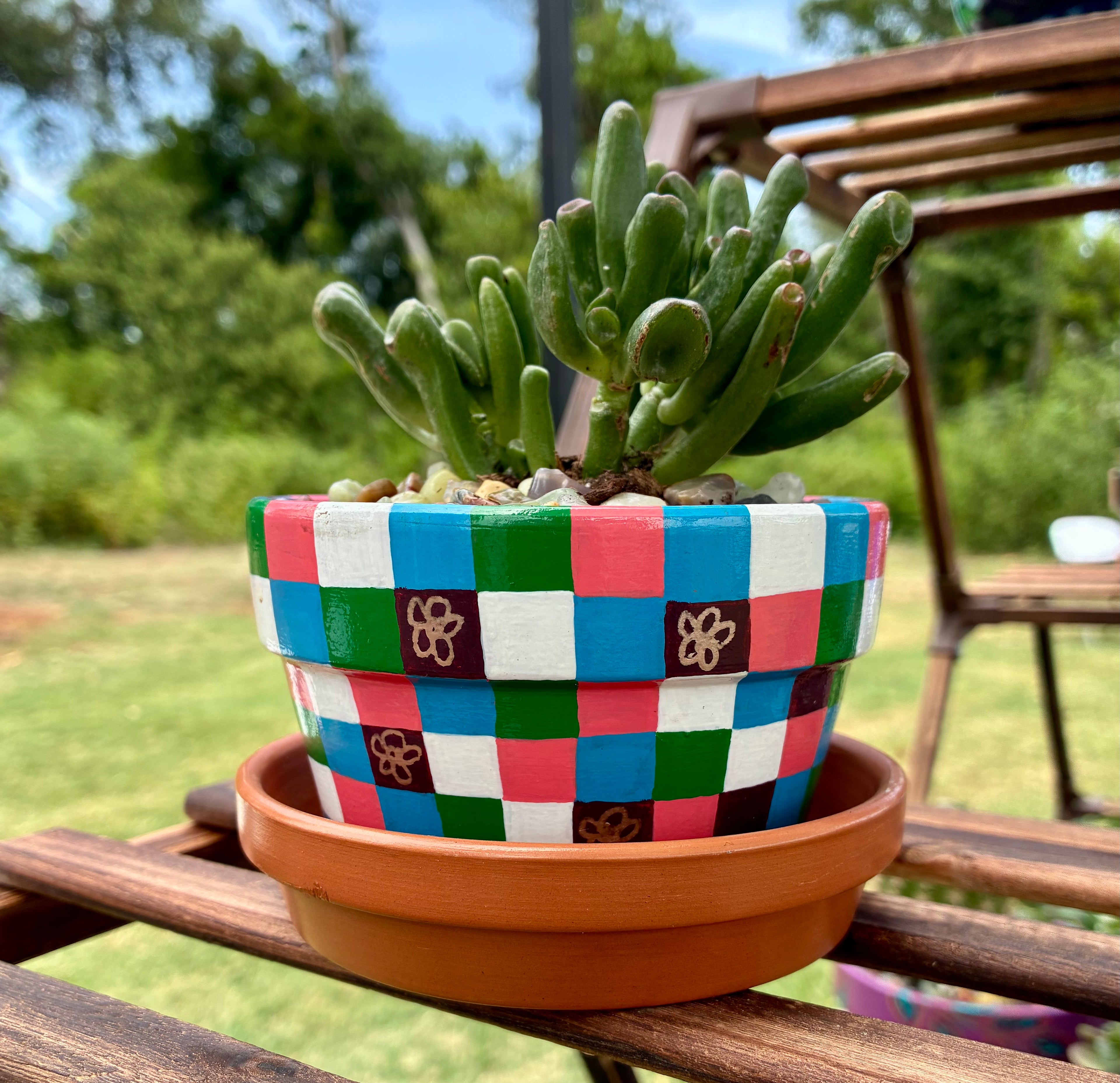 Checkerboard- colorful with rose gold accents