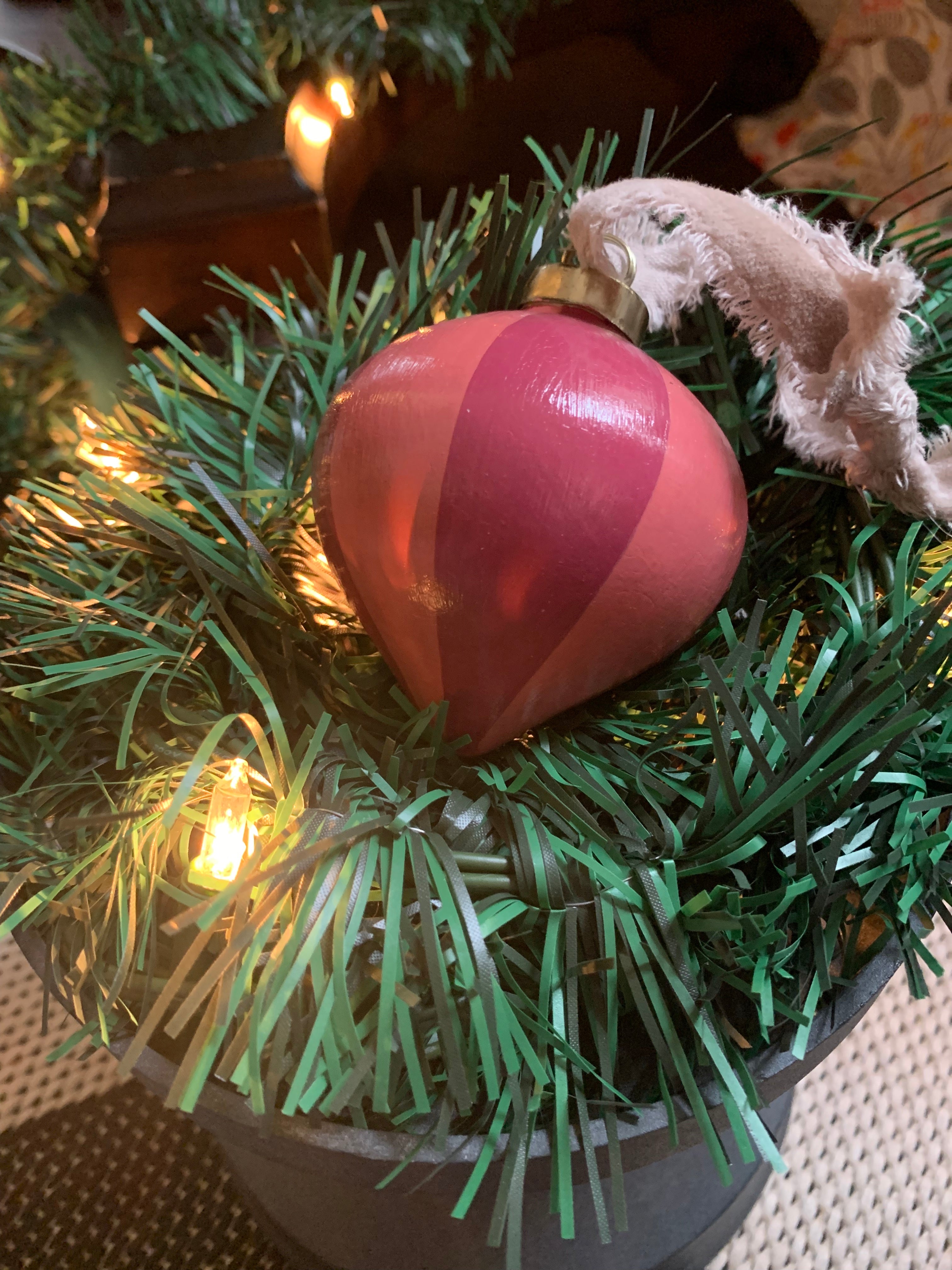 Hand-painted Striped Ceramic Drop Bauble (Multiple Color Combos Available)