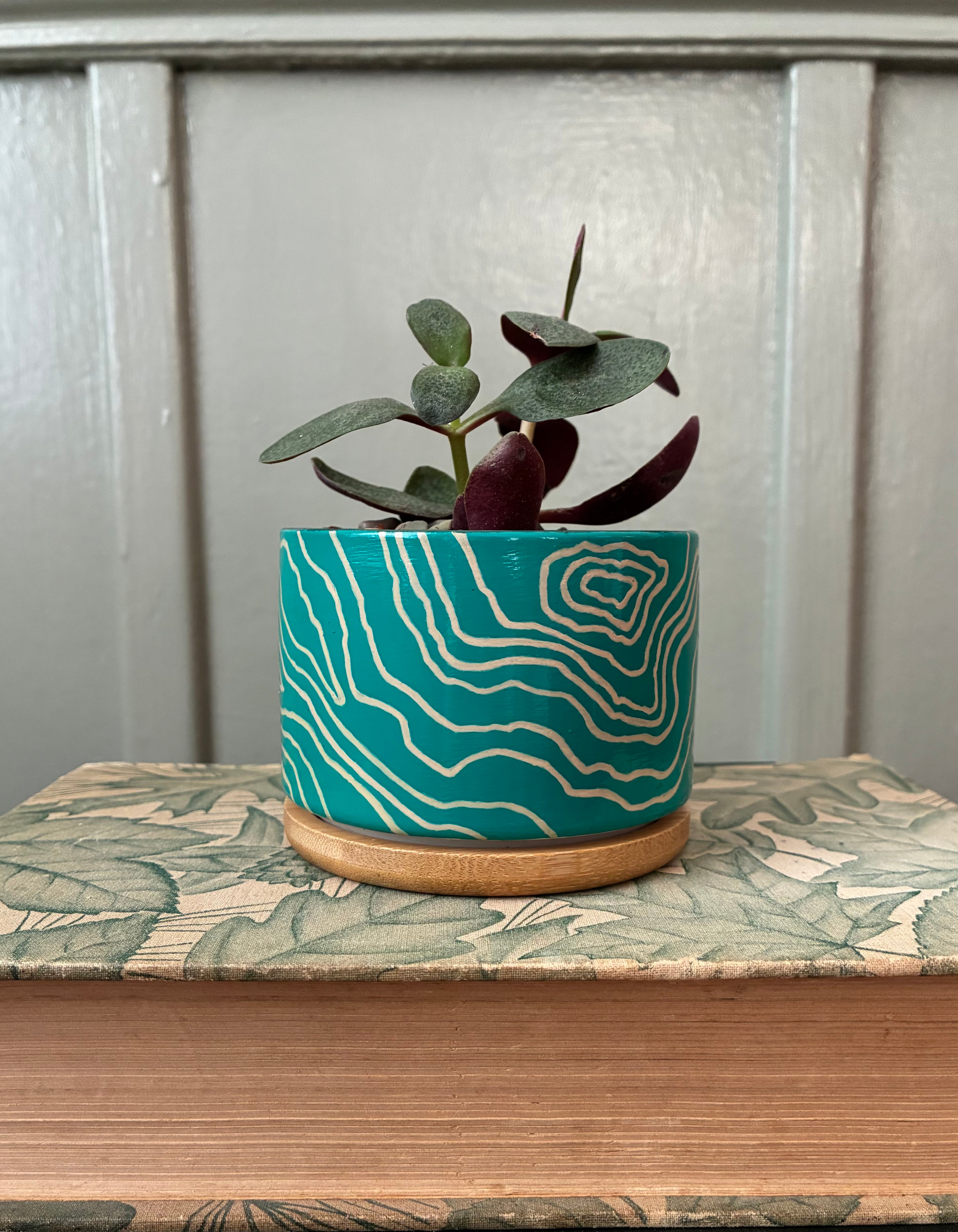 Hand Painted Medium Ceramic Terracotta Planter Pot
