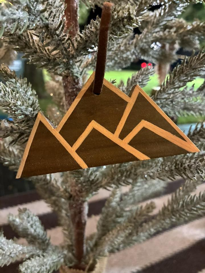 Hand-crafted Wooden Mountain Ornament