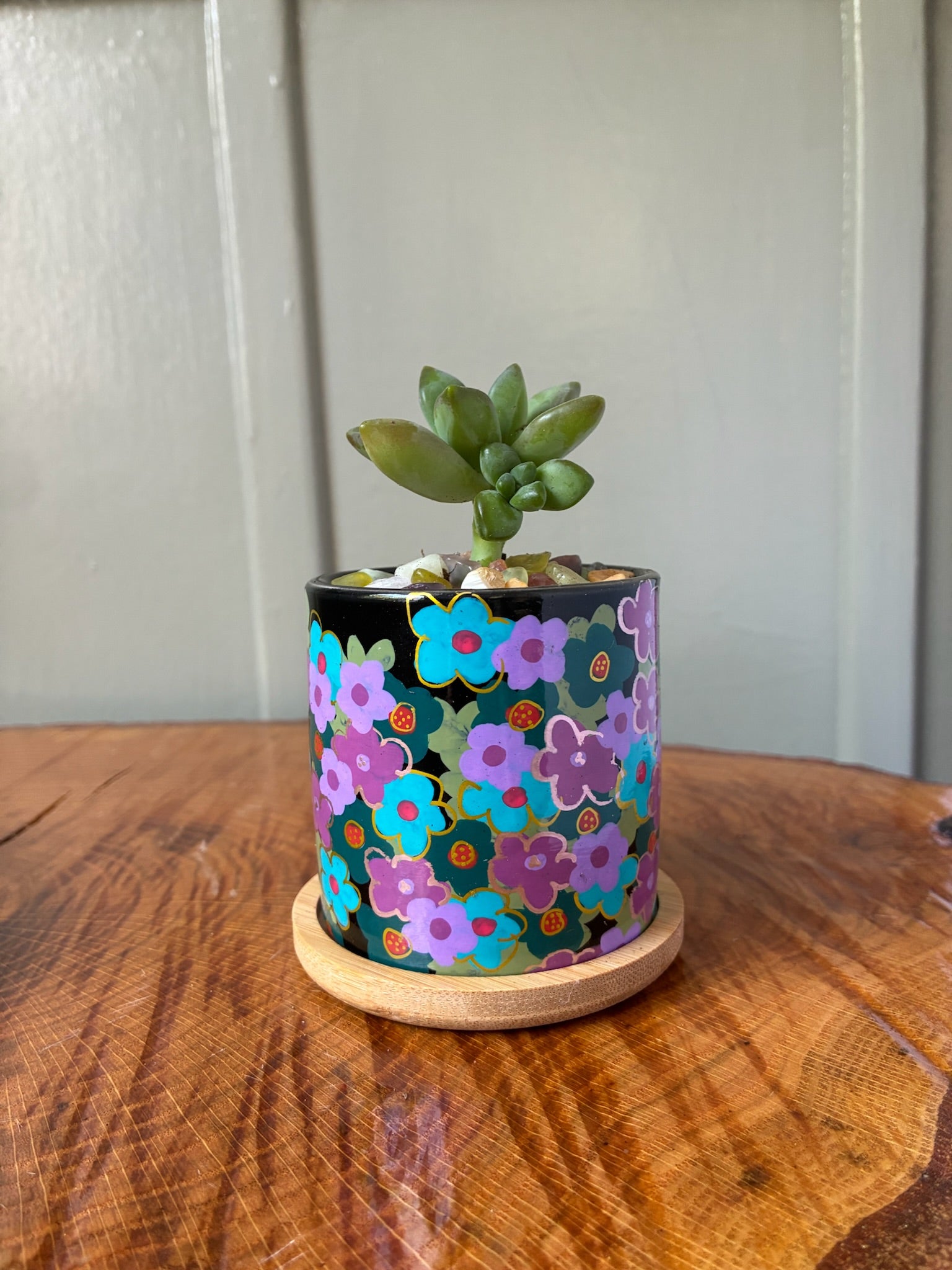 Floral Fields- deep teal and purples
