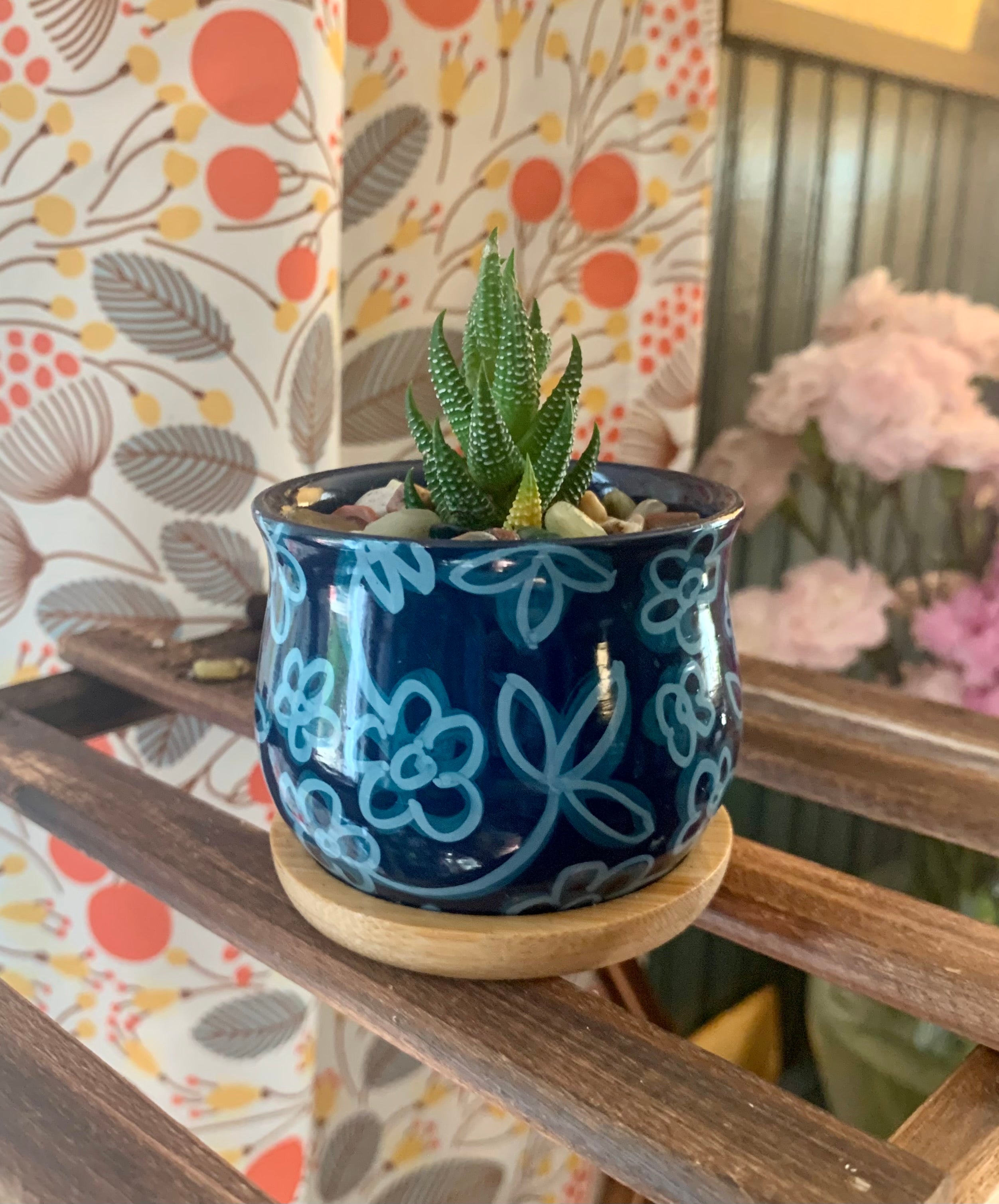 Floral Swoops- shades of blue