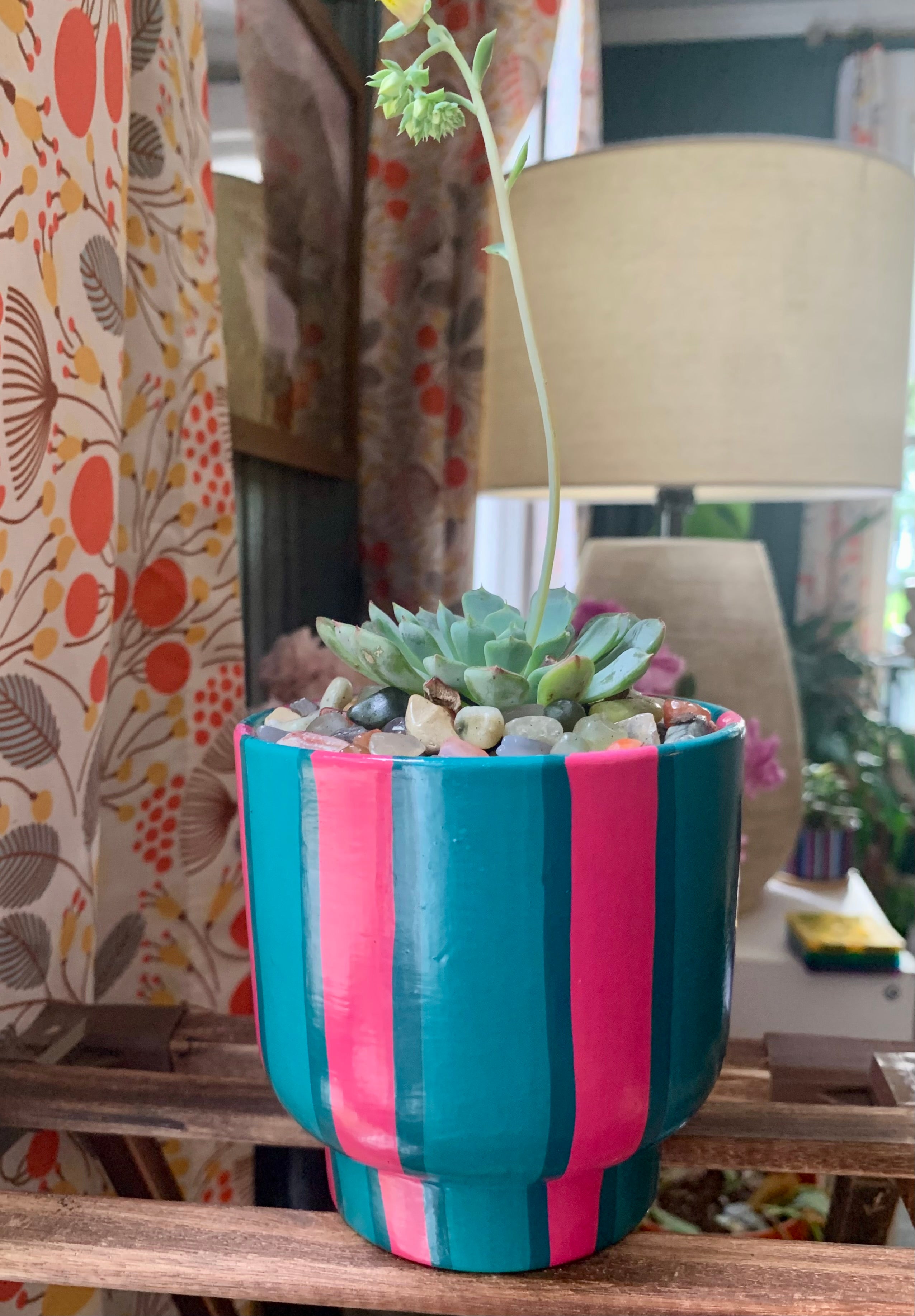 Bold Stripes- hot pink and deep teal