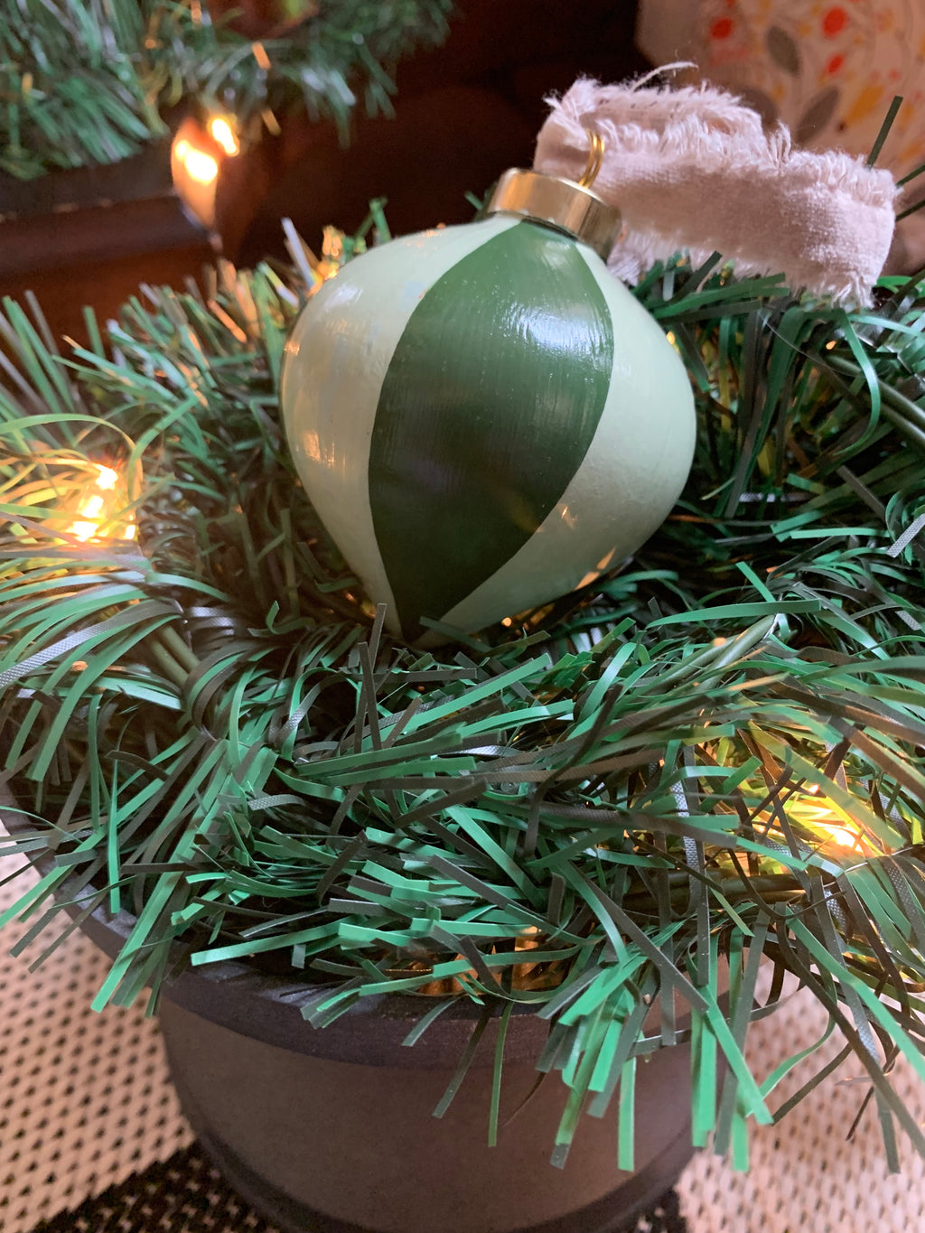 Hand-painted Striped Ceramic Drop Bauble (Multiple Color Combos Available)