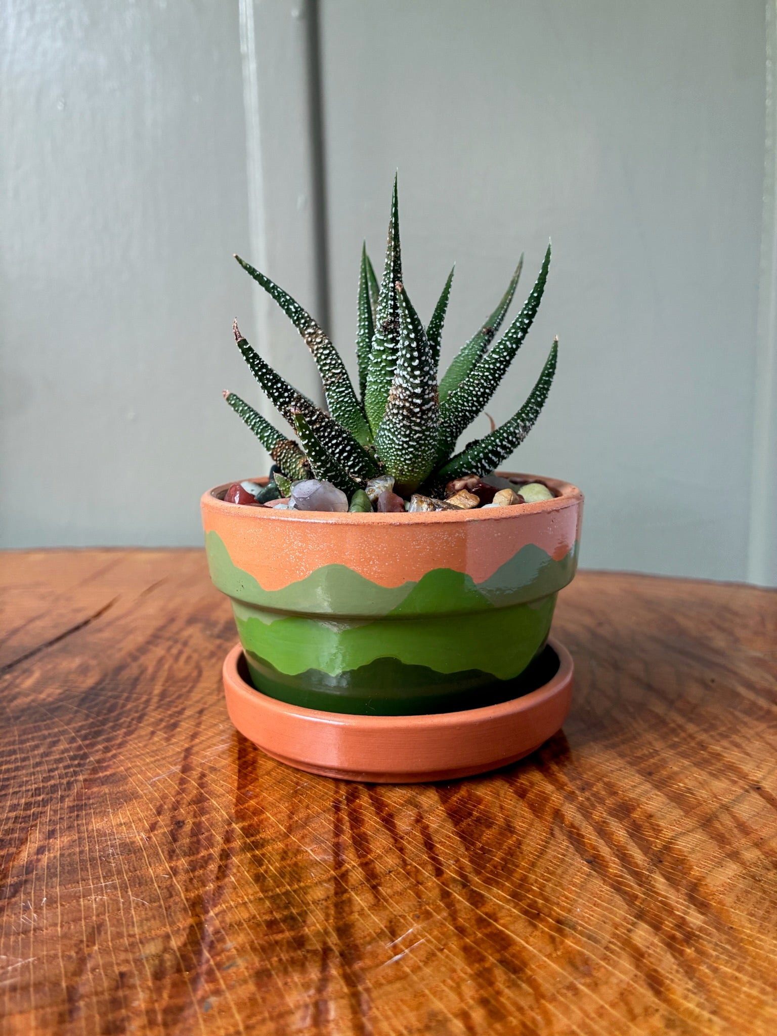 Green Mountains on terracotta