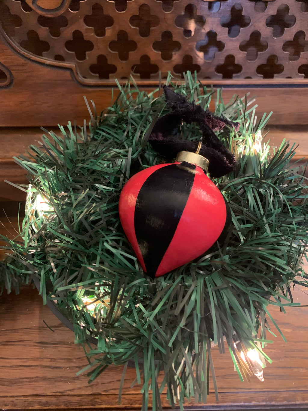 Hand-painted Striped Ceramic Drop Bauble (Multiple Color Combos Available)