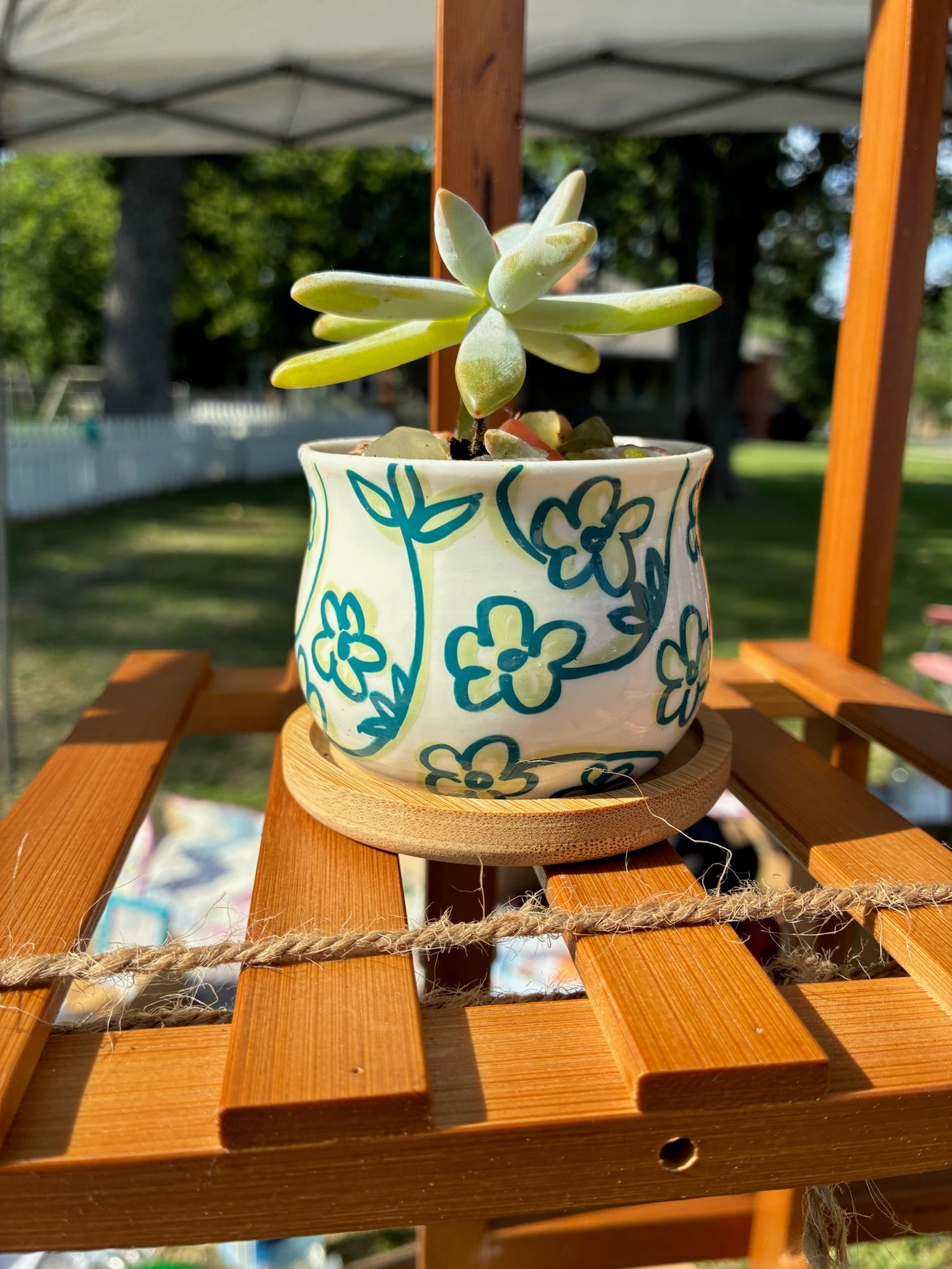 Floral Swoops- shades of green with gold accents