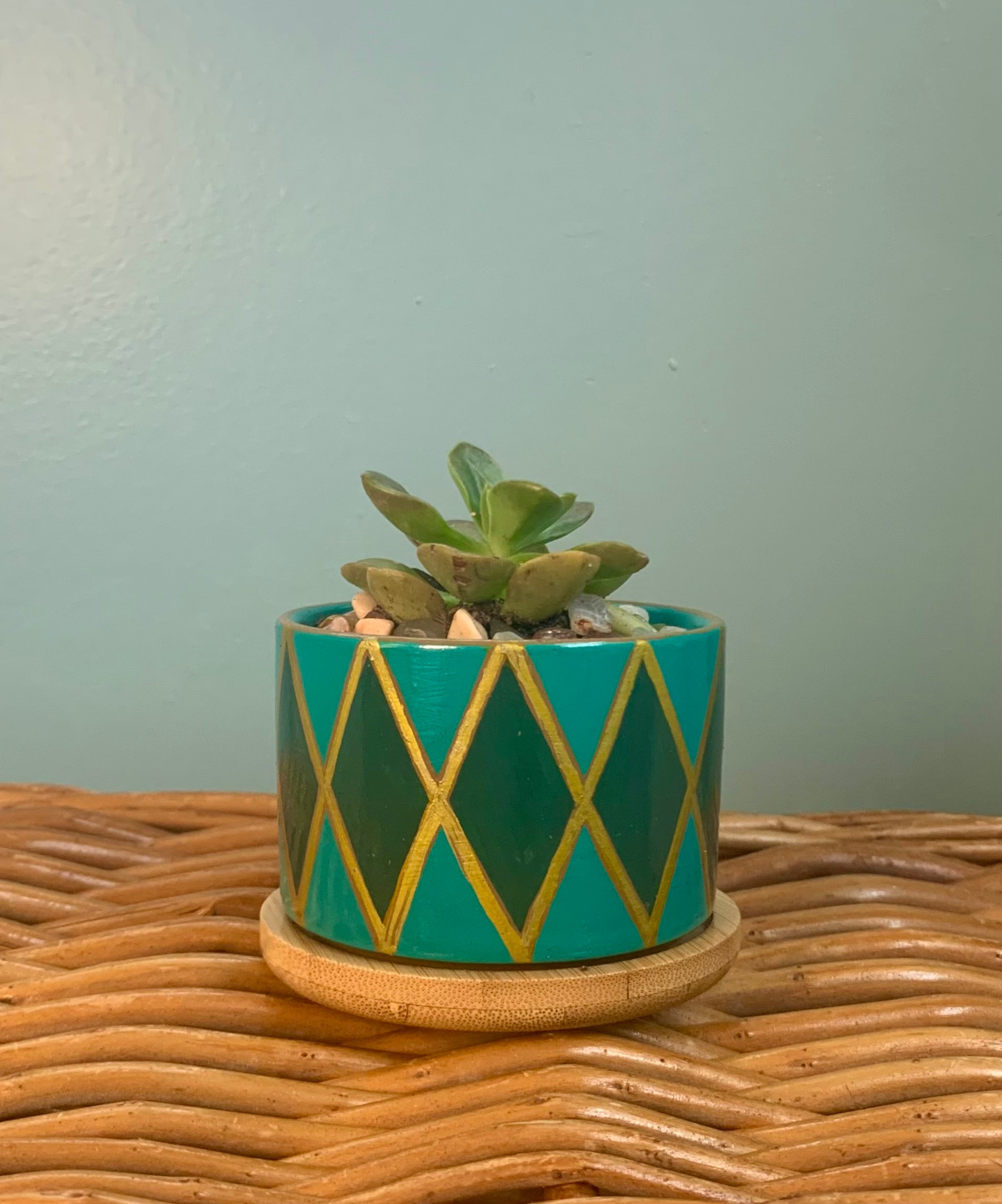 Hand Painted Small Ceramic Terracotta Planter Pot