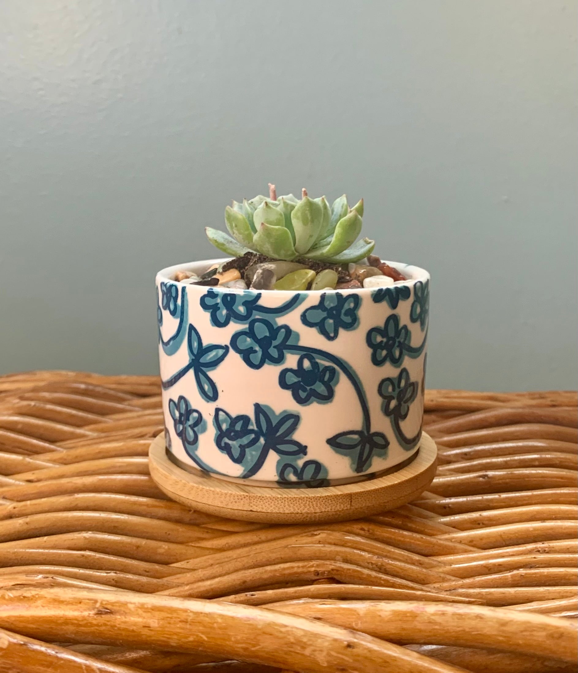 Hand Painted Small Ceramic Terracotta Planter Pot
