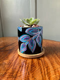 Layered Leaves- purples and teal with rose gold