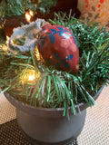 Hand-painted Leafy Floral Teardrop Bauble