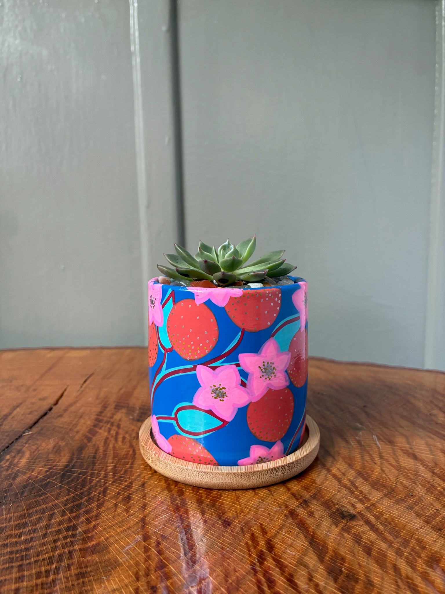 Orange Blossoms- blues and pinks