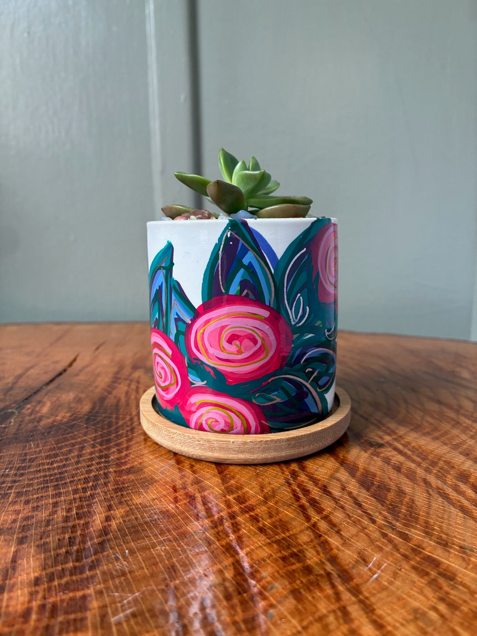 Roses and Layered Leaves