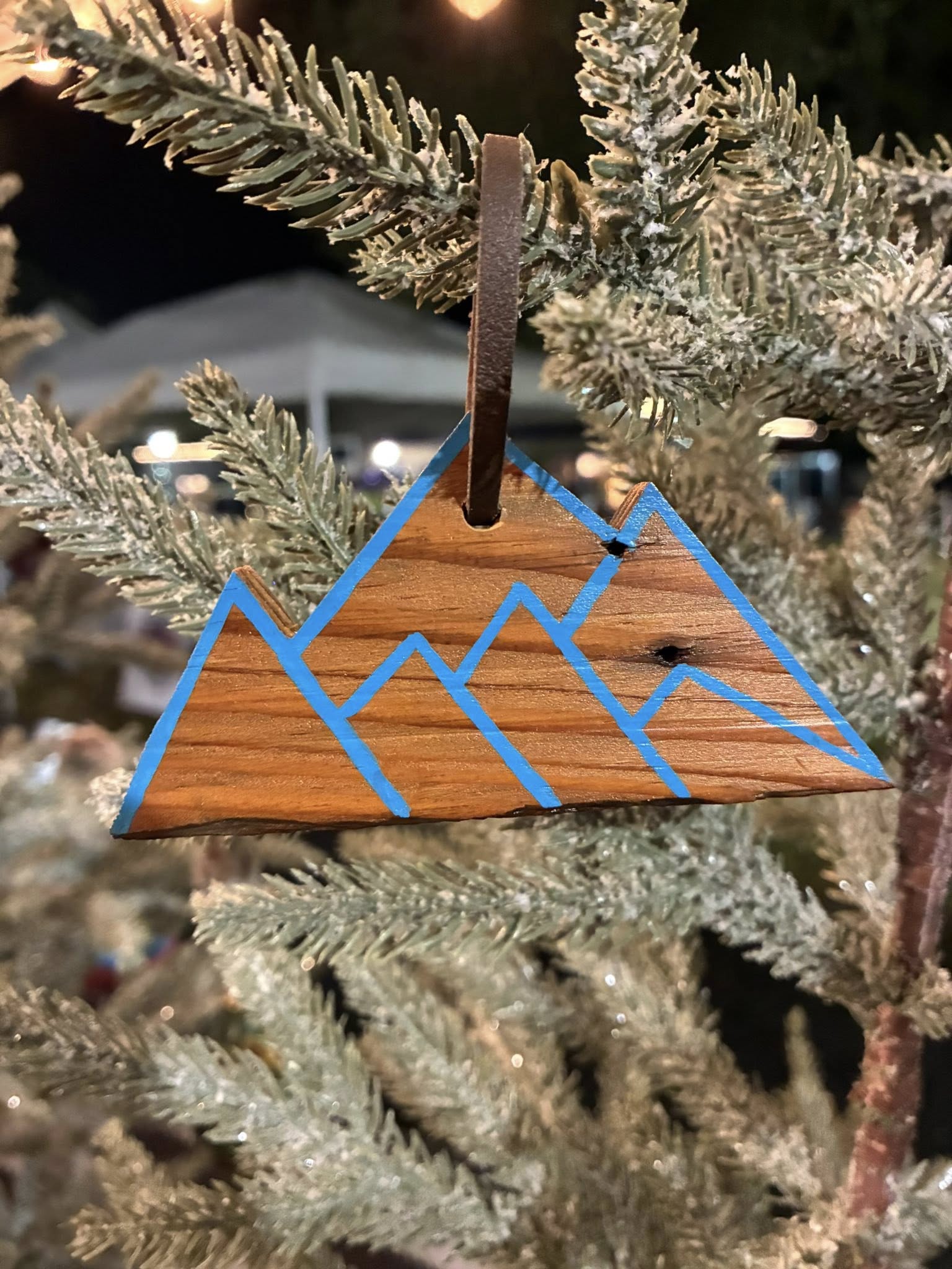 Hand-crafted Wooden Mountain Ornament