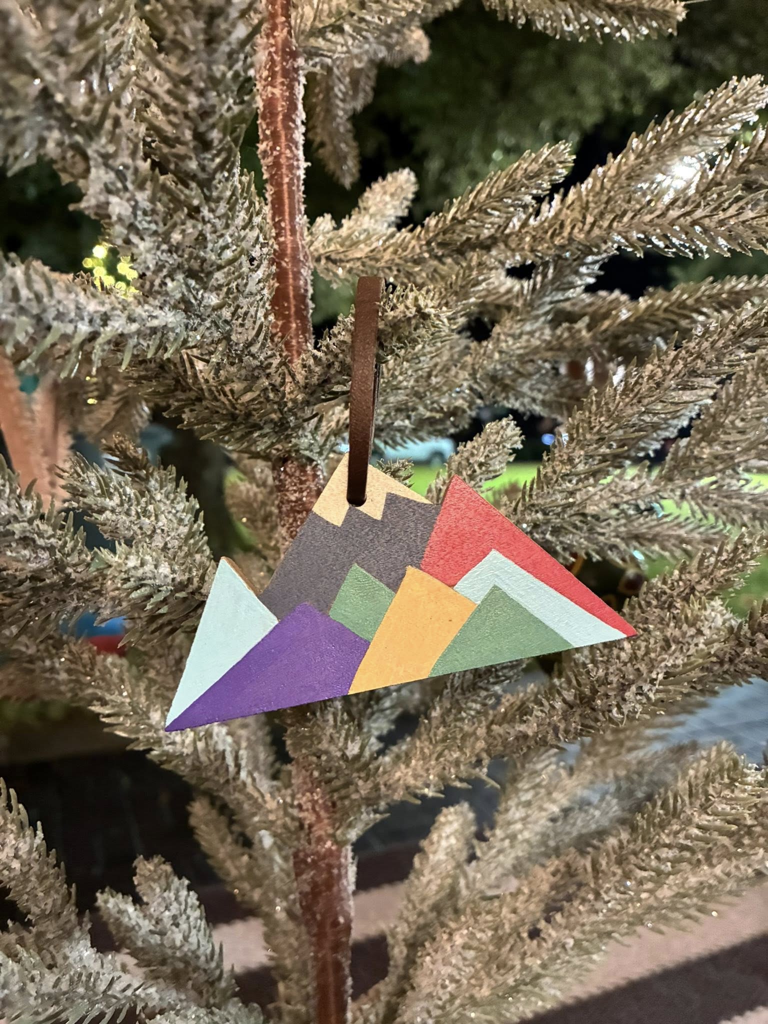 Hand-crafted Wooden Mountain Ornament