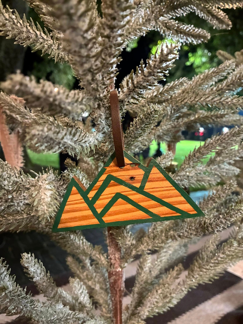 Hand-crafted Wooden Mountain Ornament