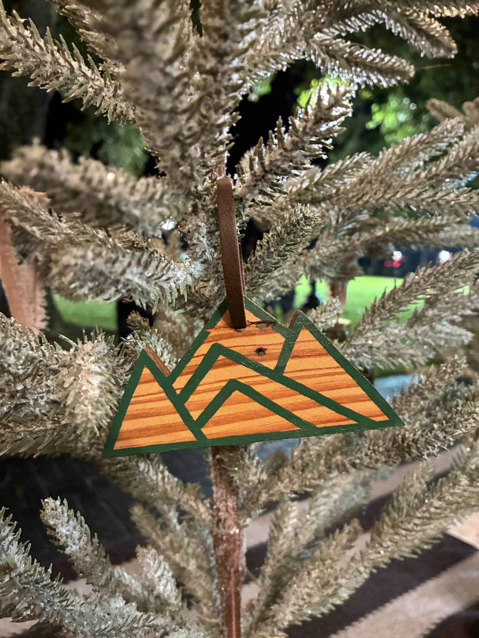 Hand-crafted Wooden Mountain Ornament