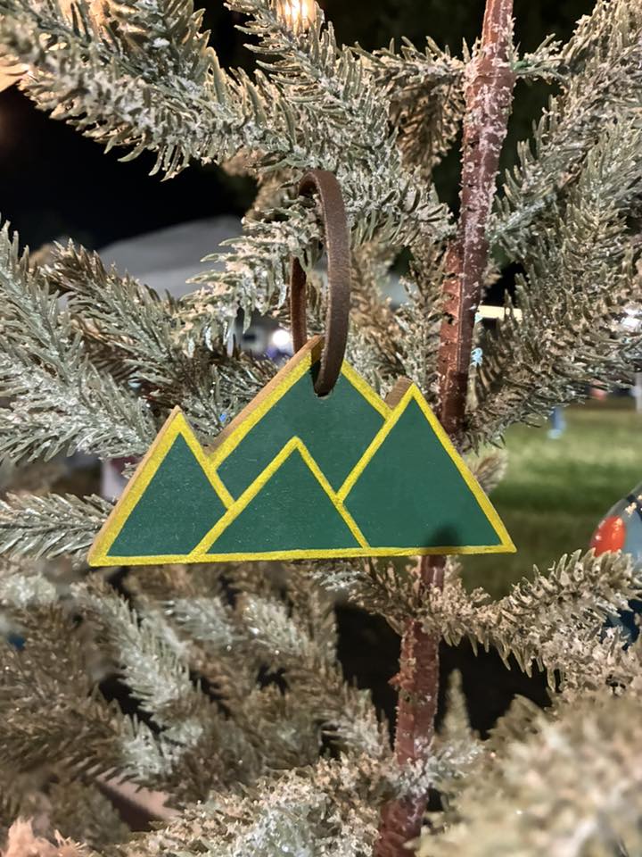 Hand-crafted Wooden Mountain Ornament