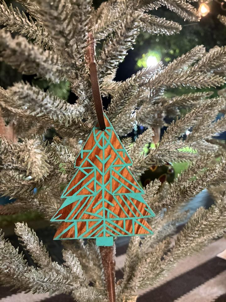 Hand-crafted Wooden Christmas Tree Ornament