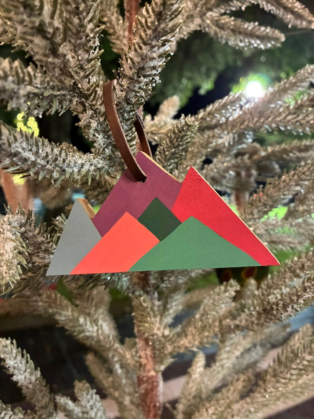 Hand-crafted Wooden Mountain Ornament