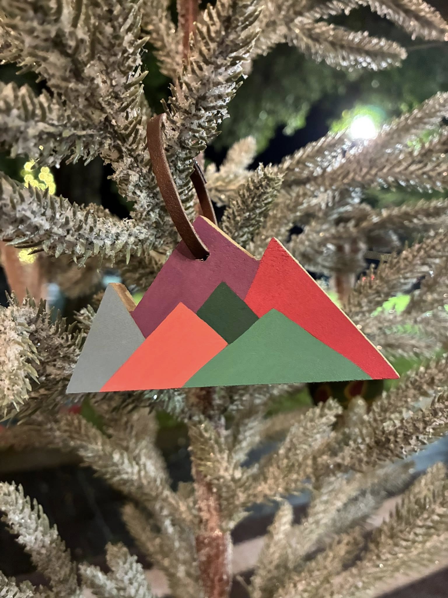 Hand-crafted Wooden Mountain Ornament